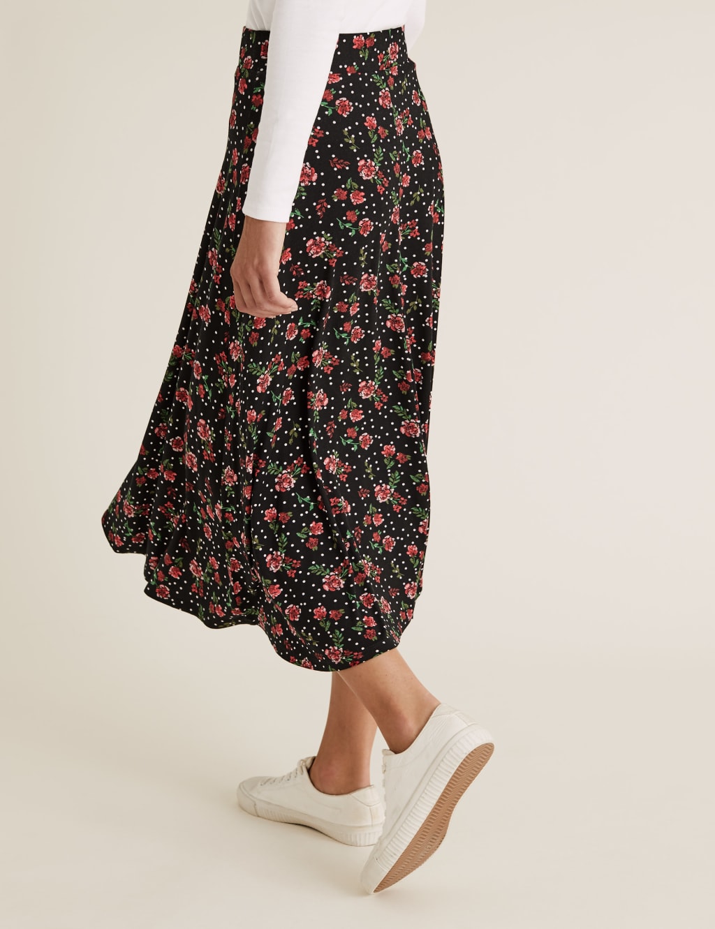 Floral midi skater skirt store