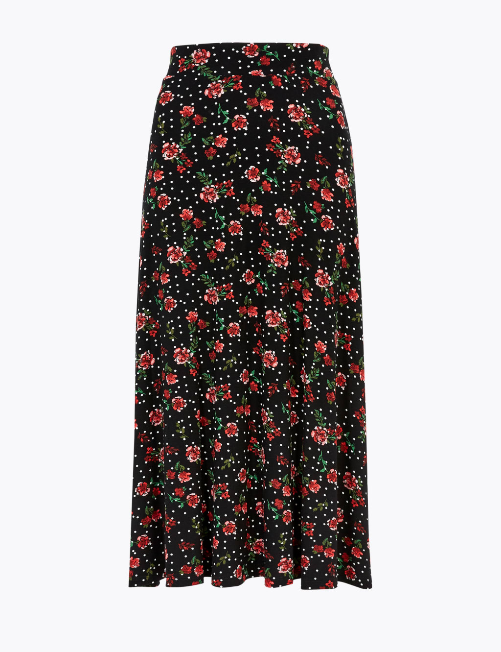 Jersey Floral Midi Skater Skirt M S Collection M S