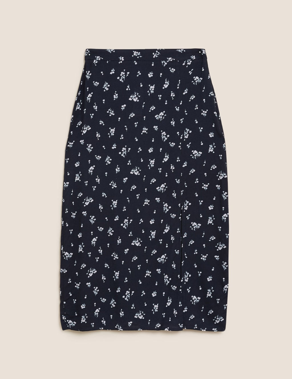 Floral Split Front Midi Slip Skirt 1 of 1