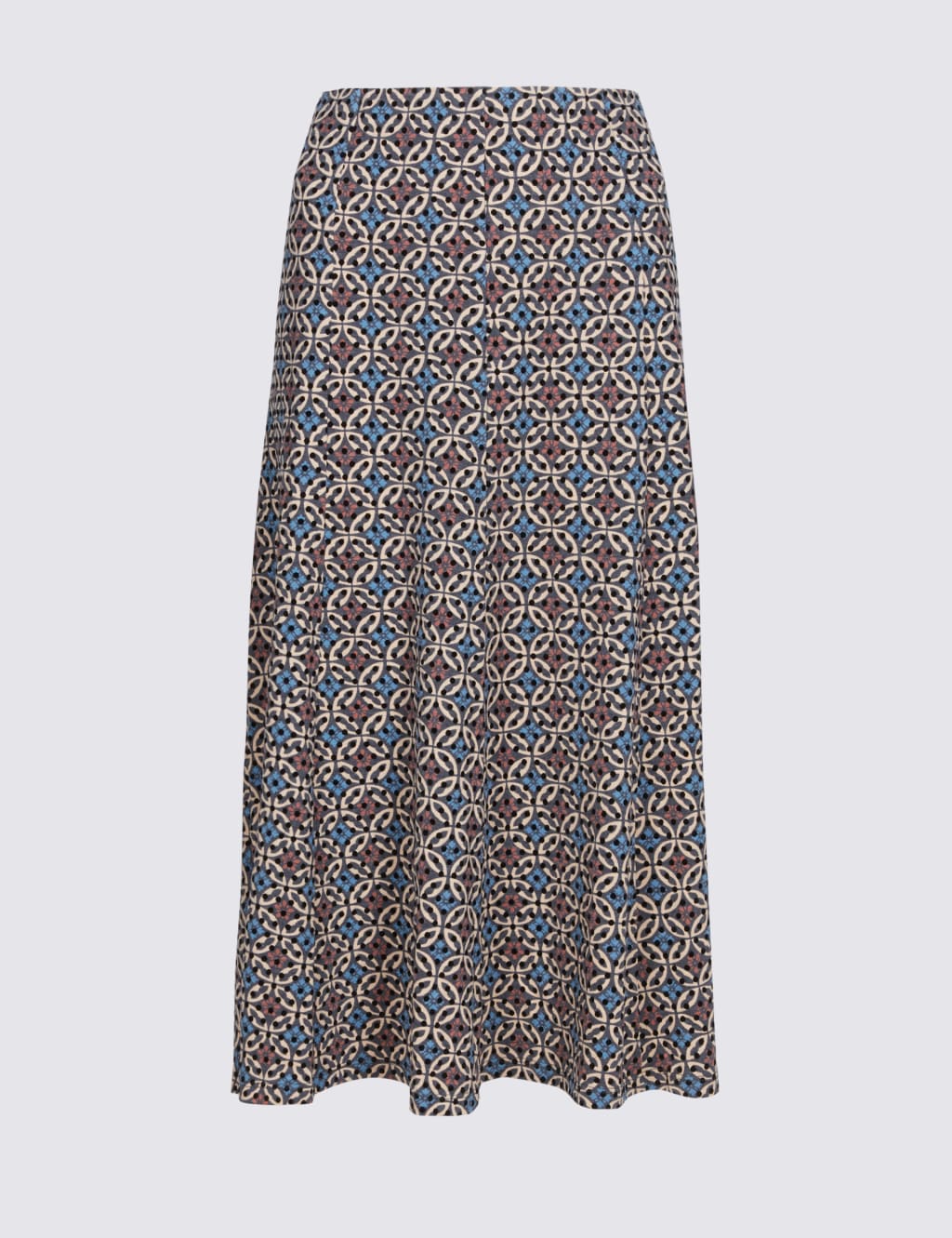 Printed Flocked A-Line Midi Skirt 2 of 5