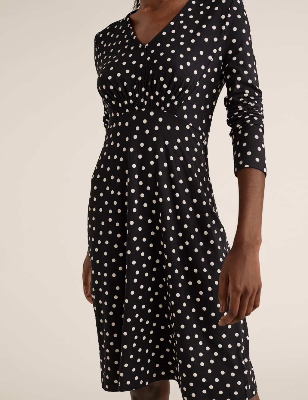 Jersey Polka Dot V-Neck Skater Dress 5 of 5