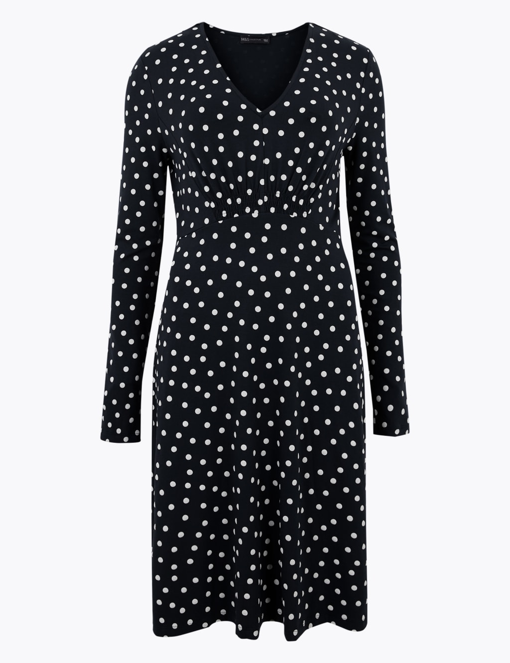 Jersey Polka Dot V-Neck Skater Dress 2 of 5