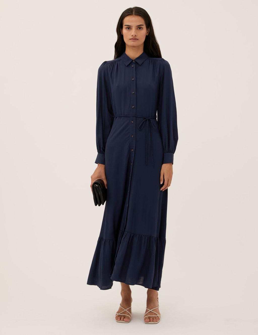 Tie Waist Maxi Shirt Dress 3 of 6
