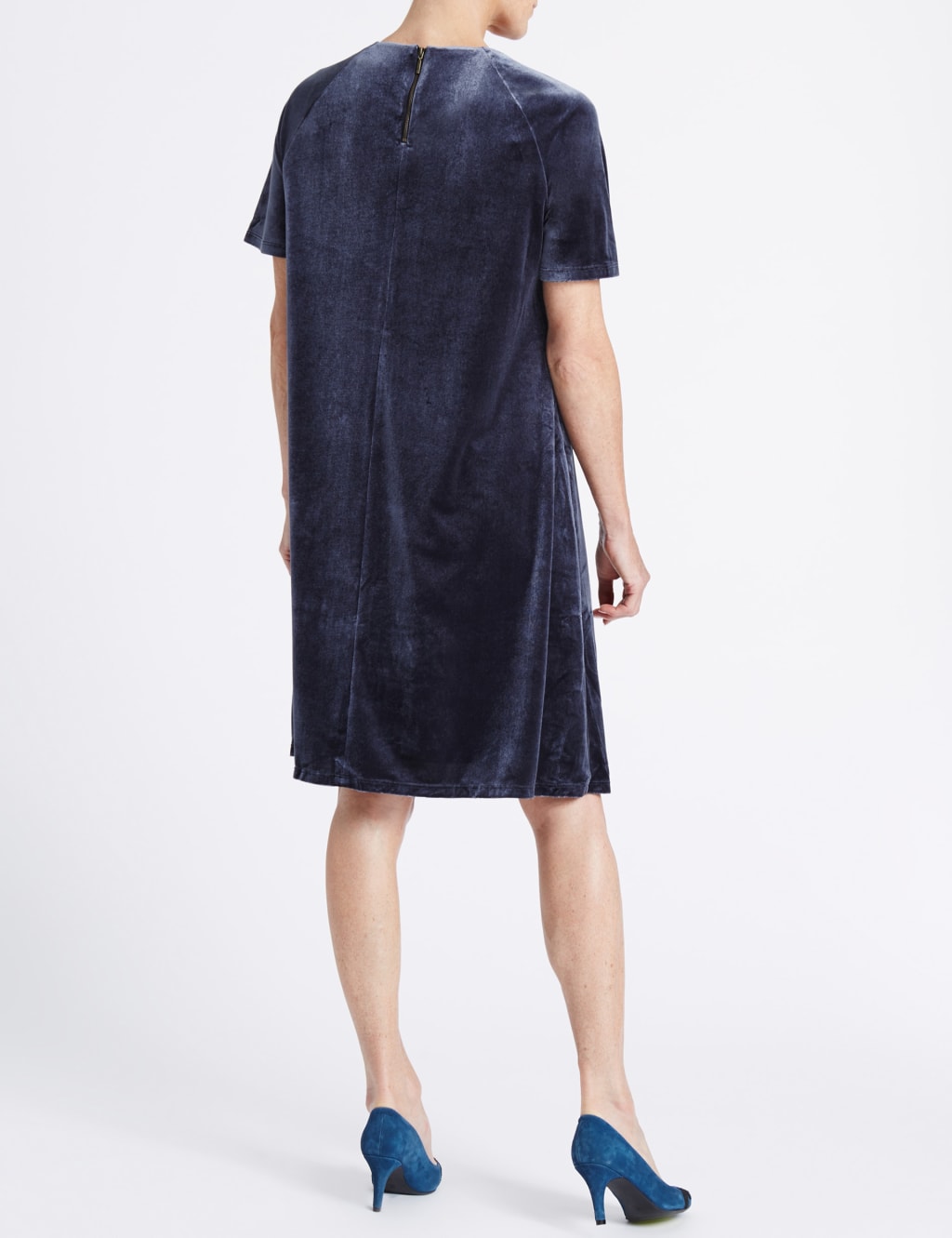 Velvet Short Sleeve Shift Dress 3 of 4