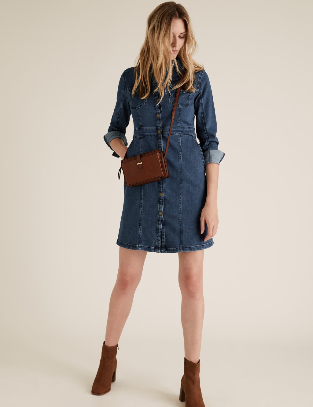 M&s denim shirt dress clearance