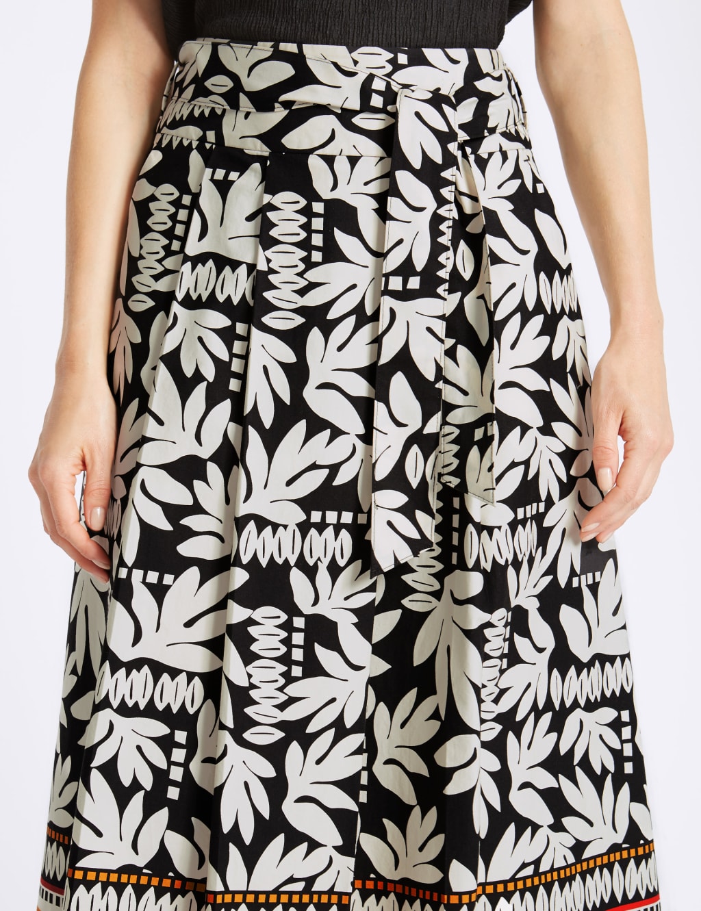 Cotton Rich Printed A-Line Midi Skirt 5 of 5