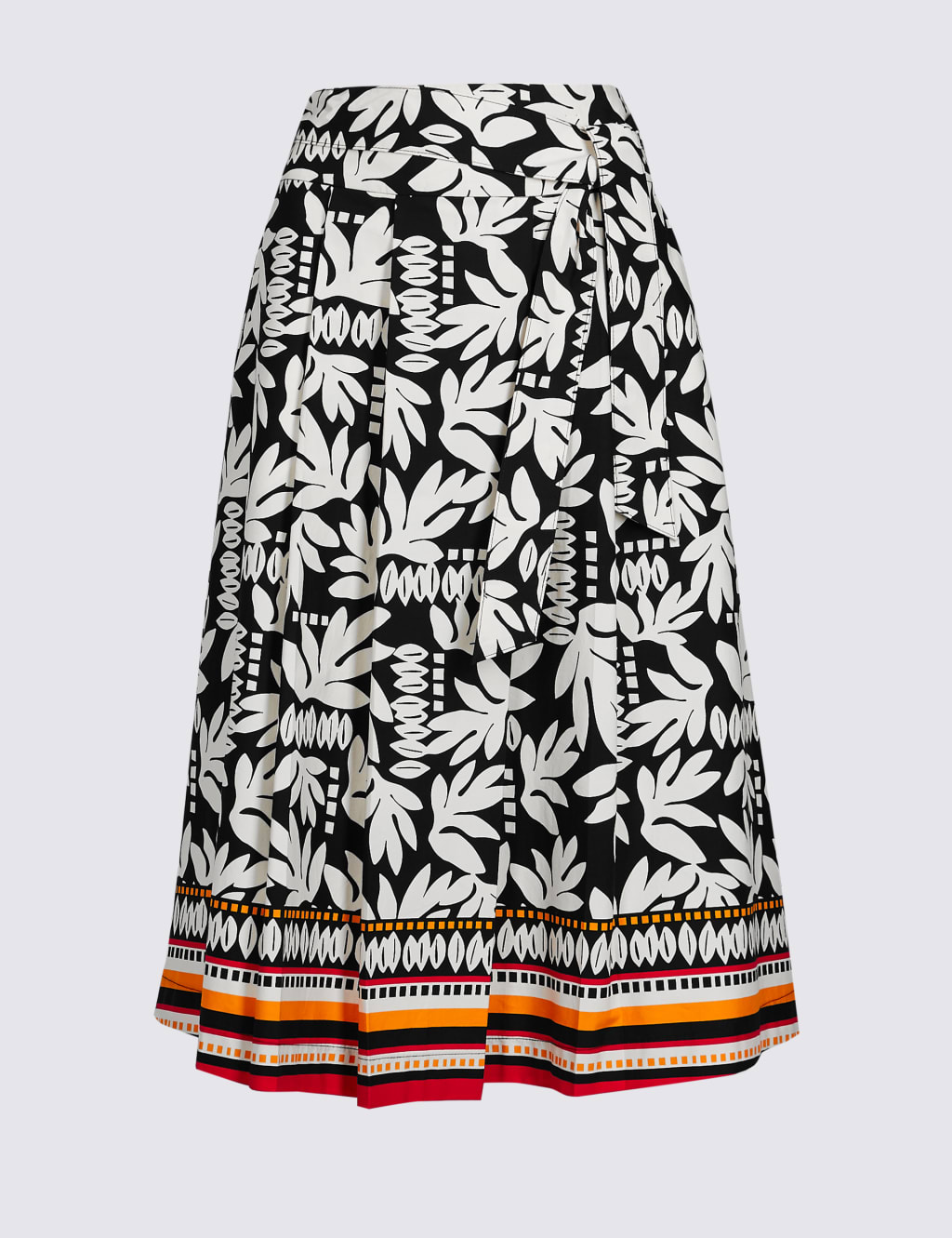 Cotton Rich Printed A-Line Midi Skirt 2 of 5