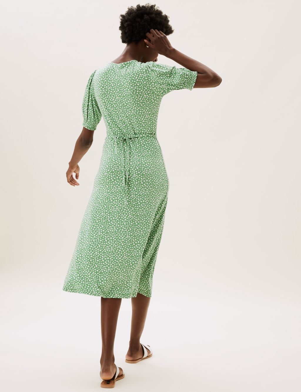 Jersey Printed V-Neck Midi Tea Dress 4 of 6