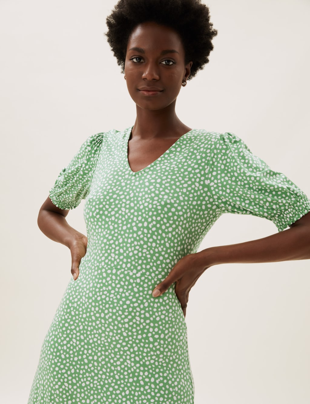 Jersey Printed V-Neck Midi Tea Dress 5 of 6