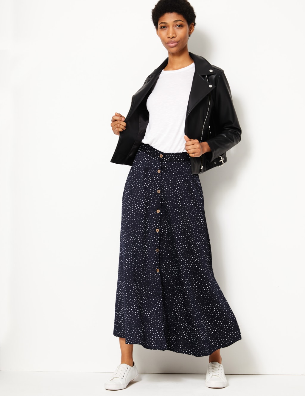 Polka Dot A Line Maxi Skirt M S Collection M S