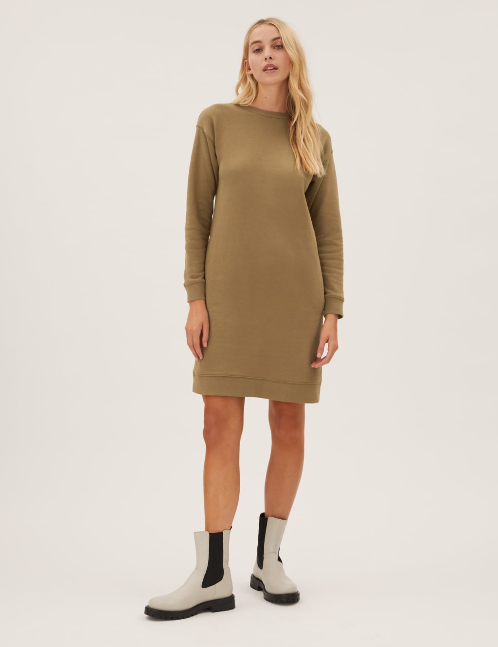 Cotton Rich Relaxed Sweater Dress