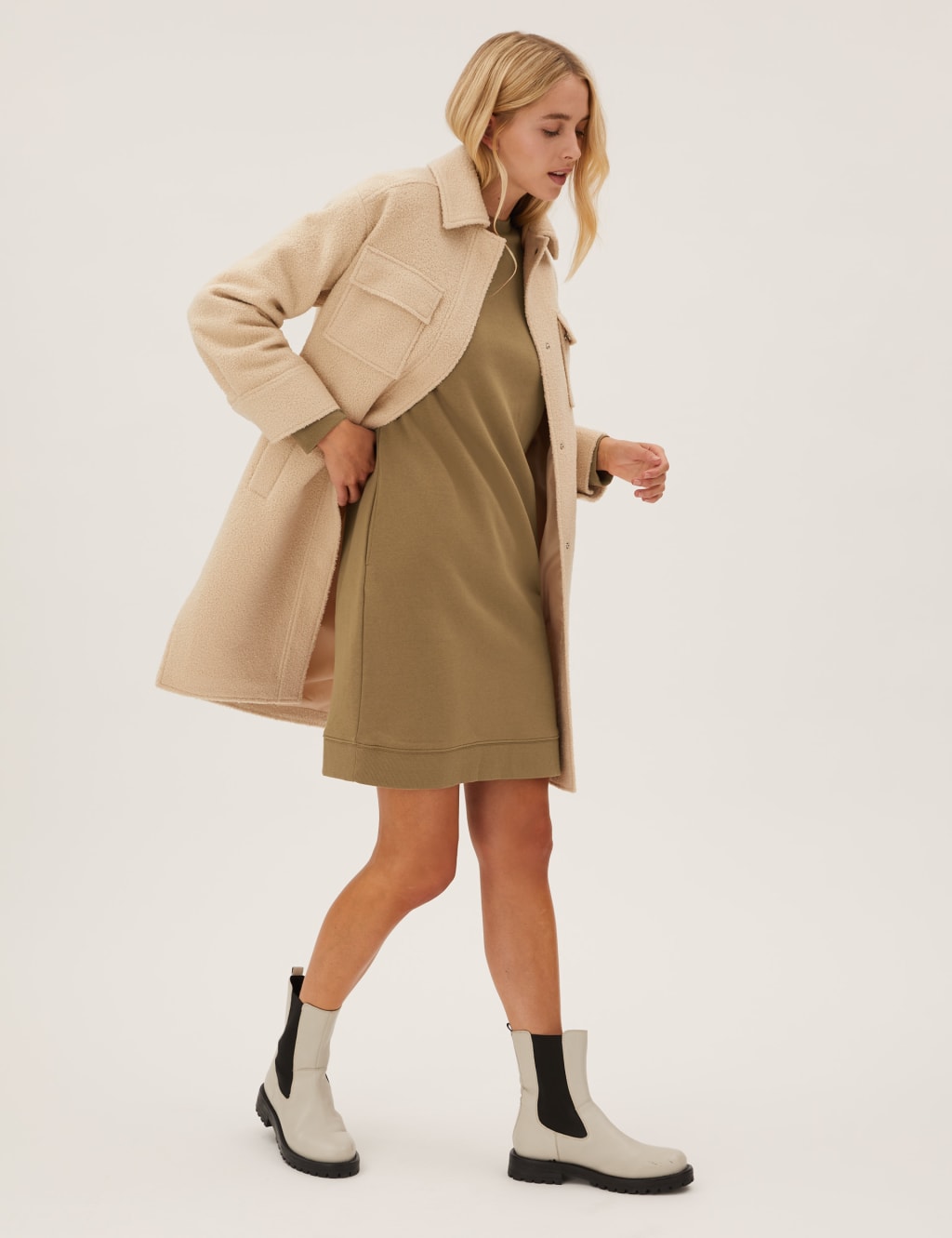 Cotton Rich Relaxed Sweater Dress 4 of 5