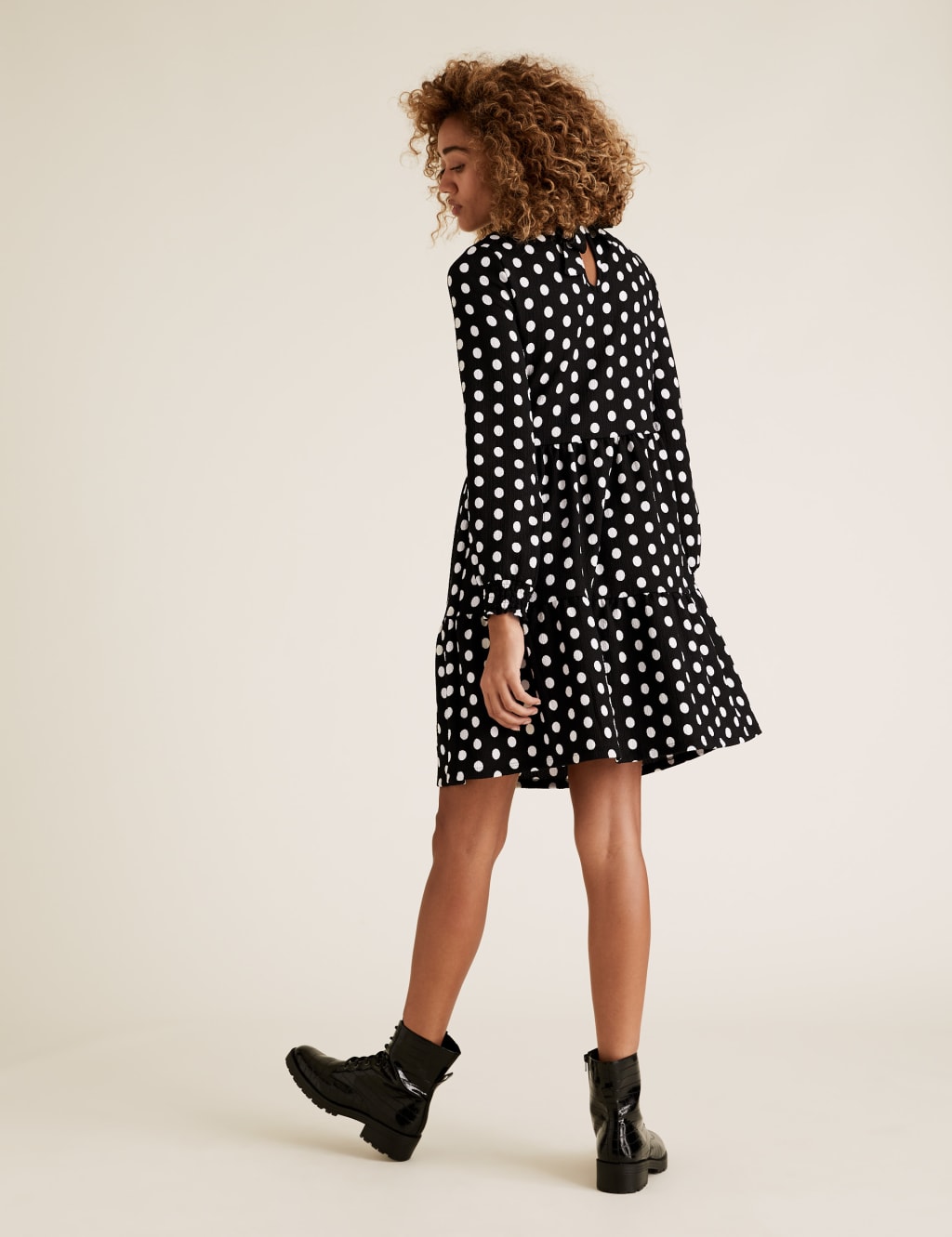 Jersey Polka Dot Mini Tiered Dress 4 of 5