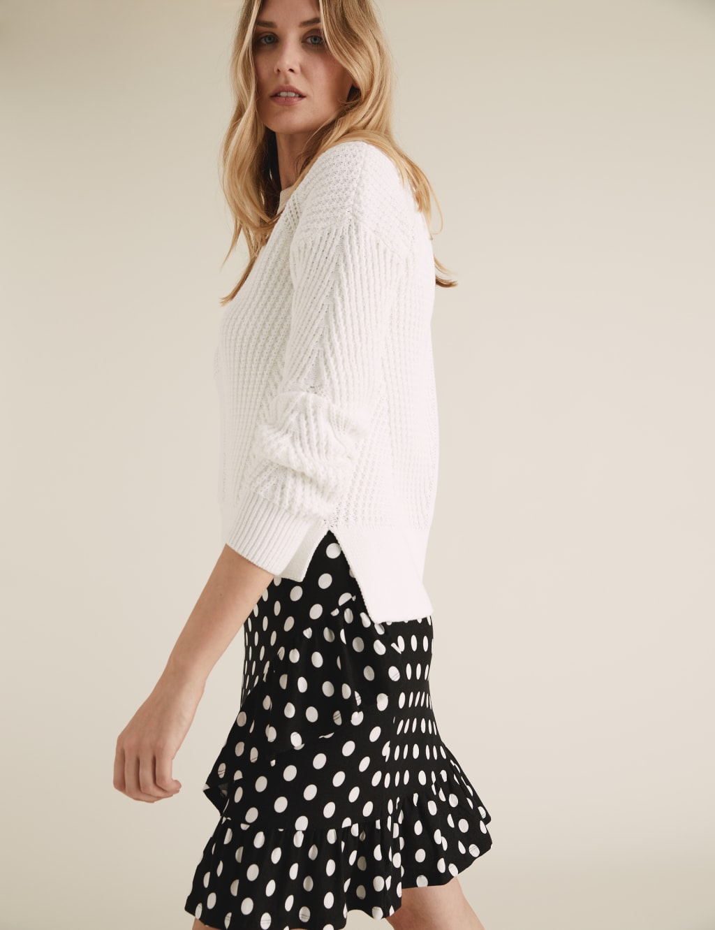 Jersey Polka Dot Ruffle Mini Wrap Skirt M S Collection M S