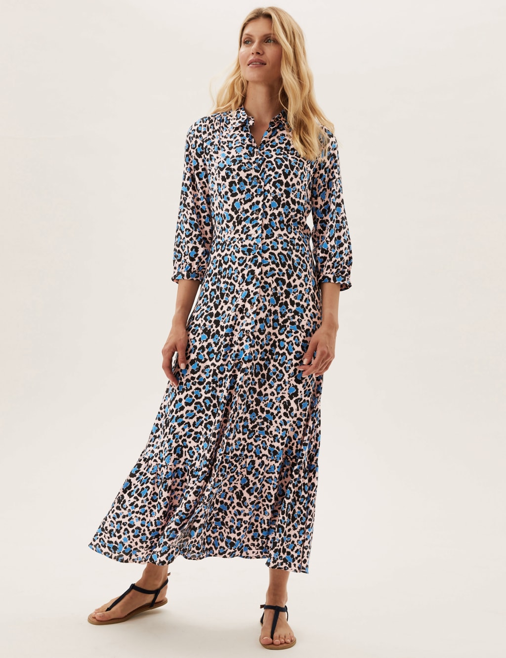 M&s animal print shirt dress best sale