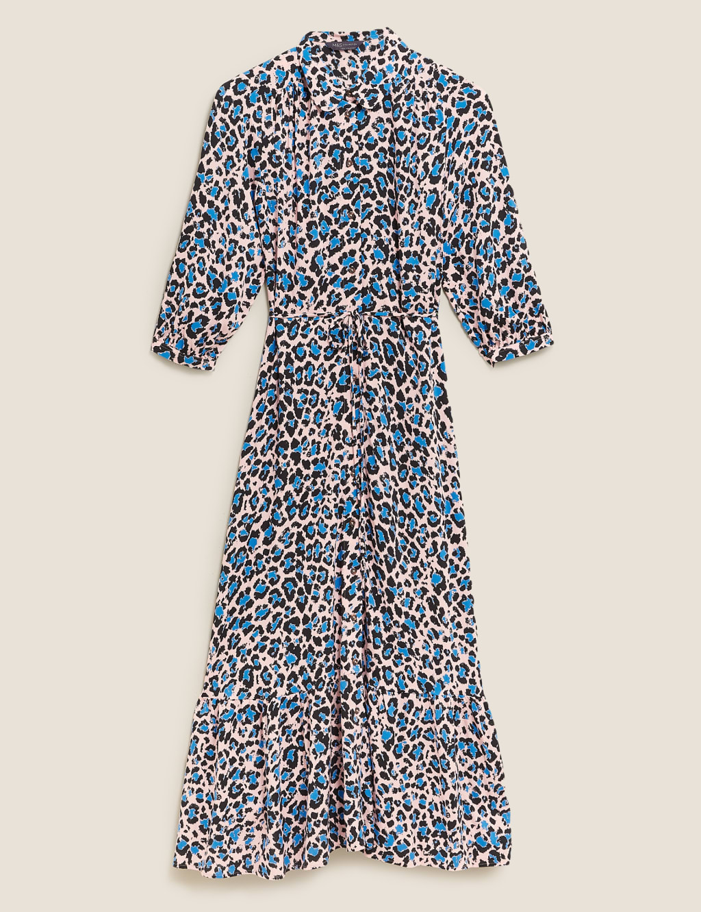 Animal Print Midaxi Shirt Dress M S Collection M S
