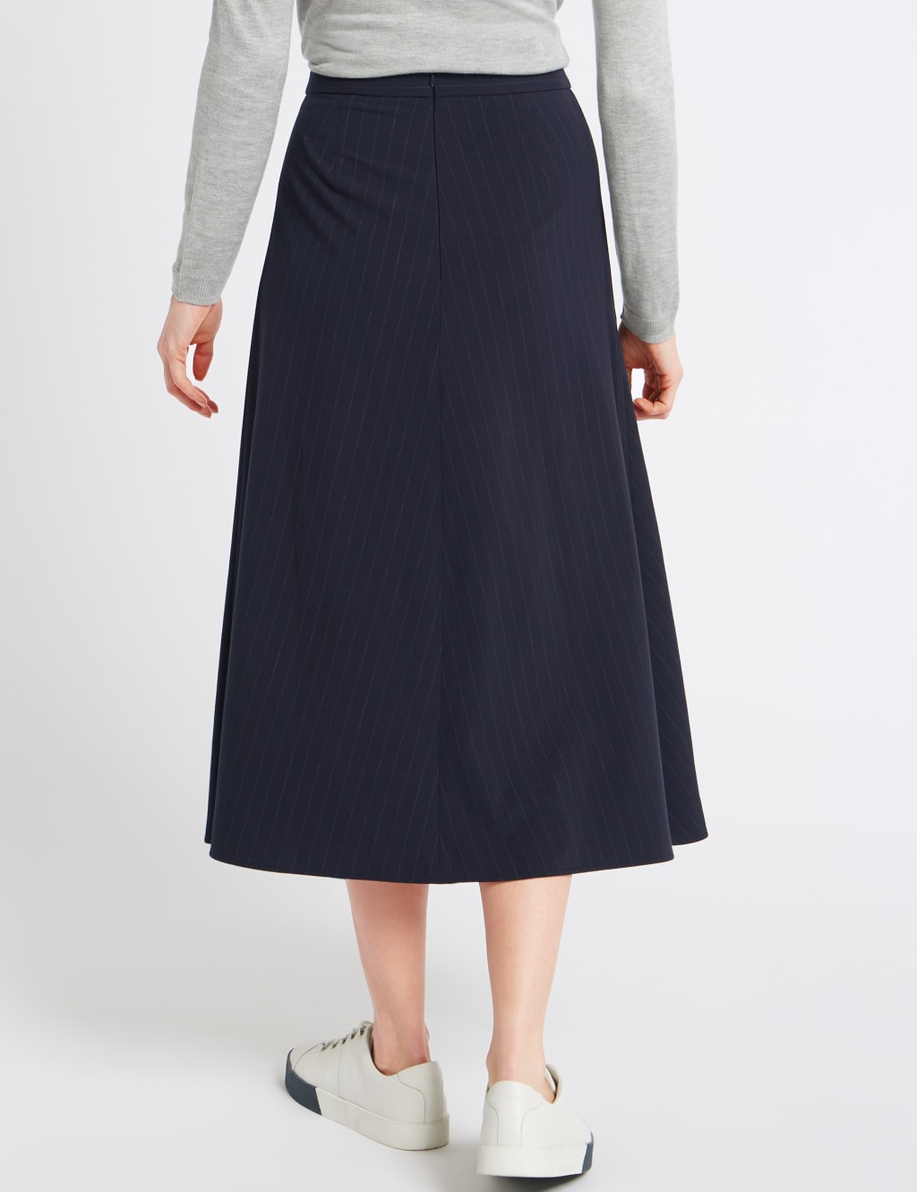 Deconstructed Stripe Wrap Midi Skirt 4 of 5