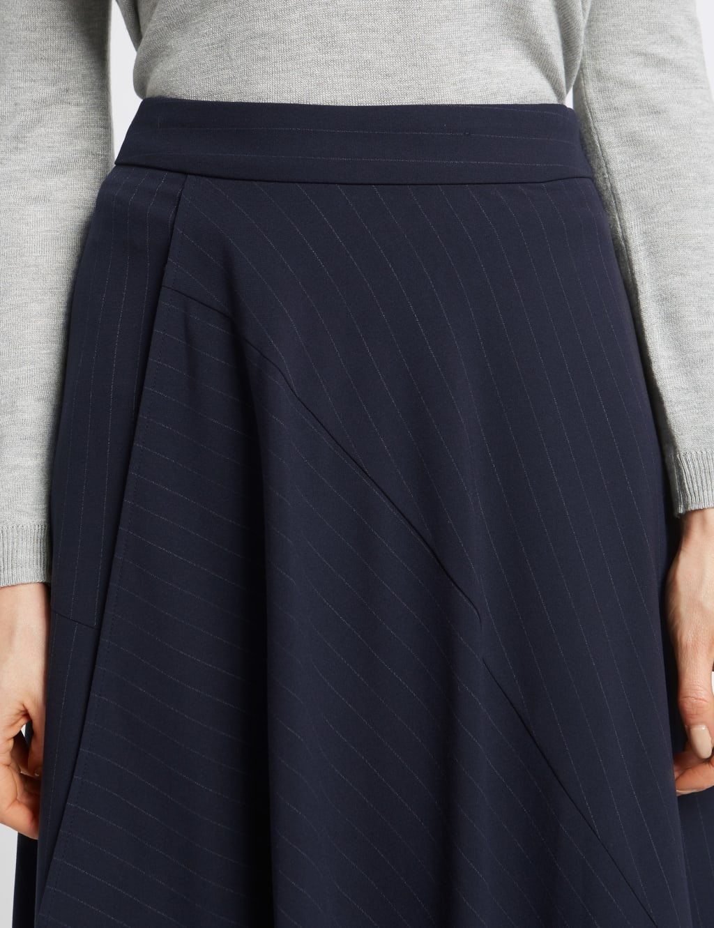 Deconstructed Stripe Wrap Midi Skirt 5 of 5