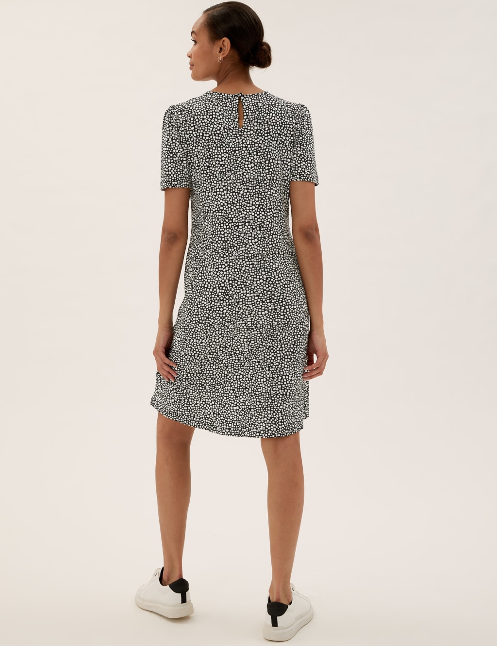 Jersey Printed Knee Length Swing Dress