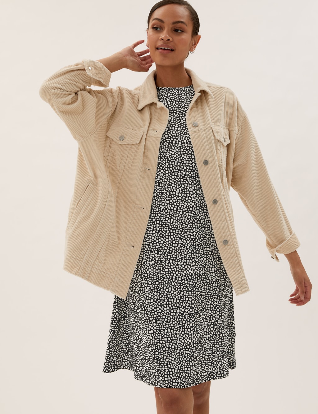 Jersey Printed Knee Length Swing Dress 5 of 6