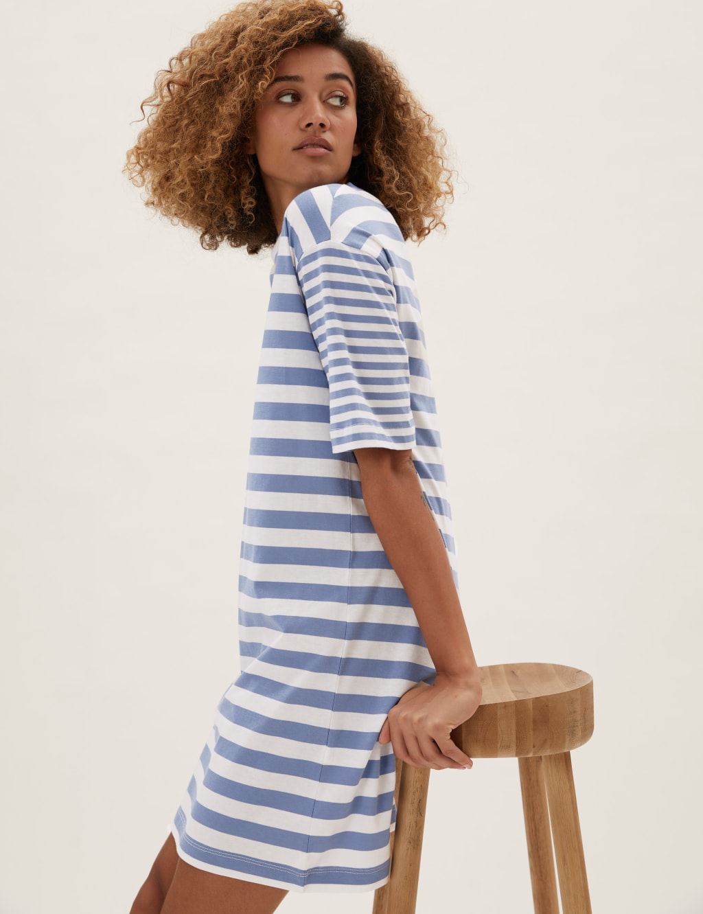 Jersey Striped Mini T Shirt Dress M S Collection M S