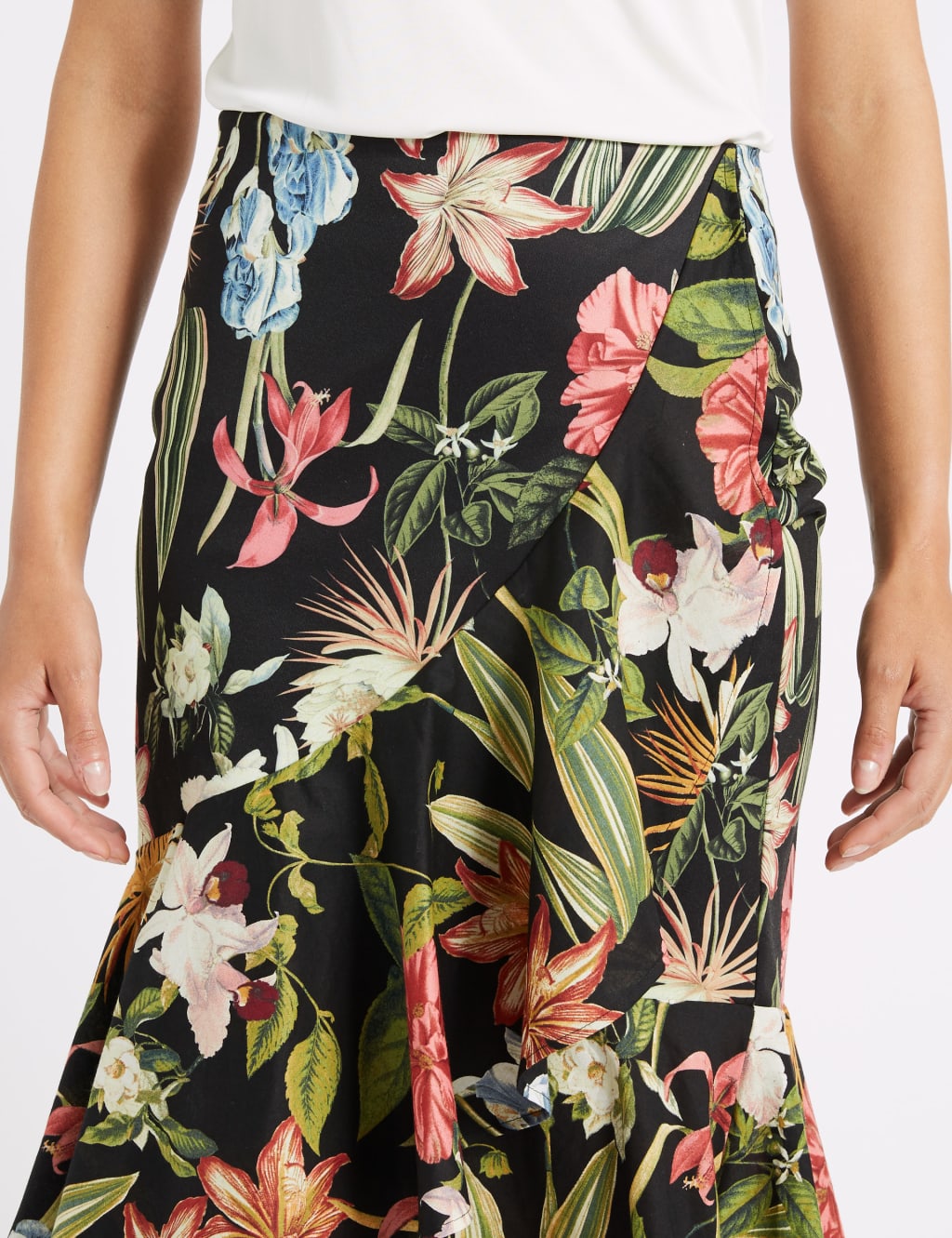 Frill Hem Floral Print Wrap Skirt 6 of 6