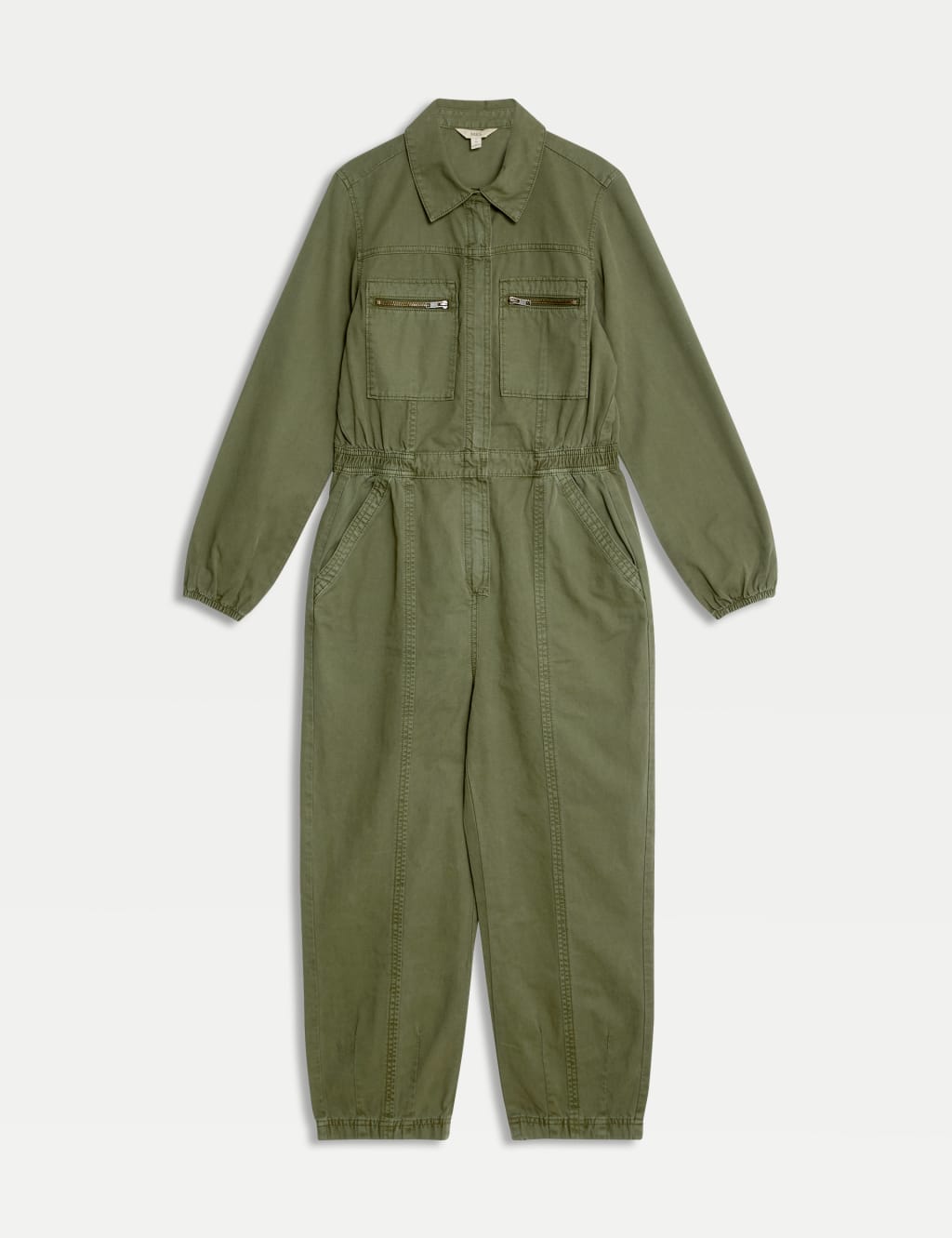 Denim Long Sleeve Utility Jumpsuit