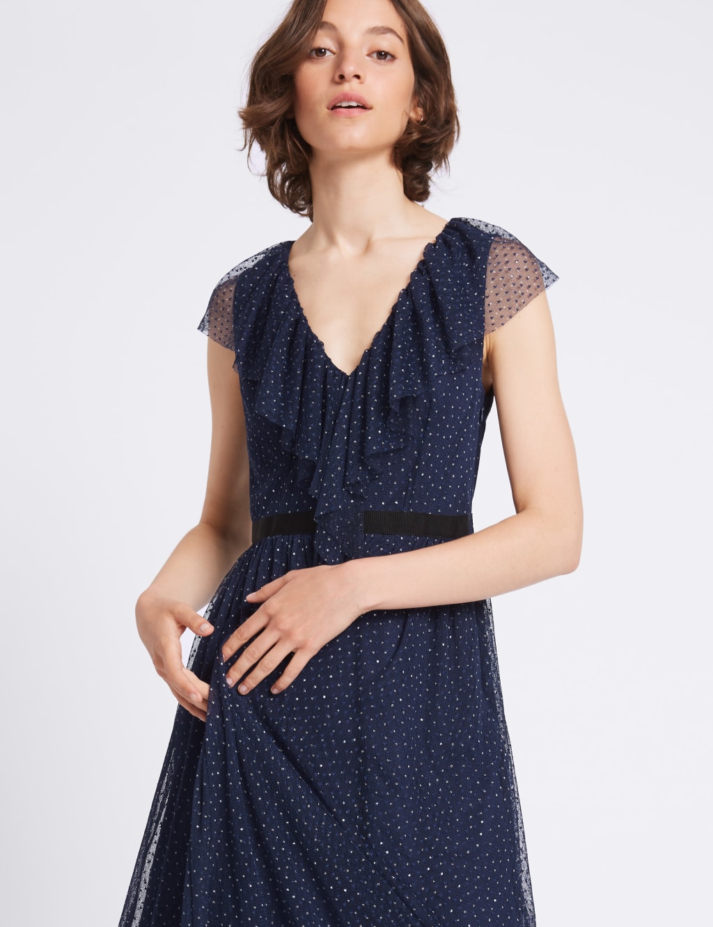 Spotted Tulle Maxi Dress 3 of 5