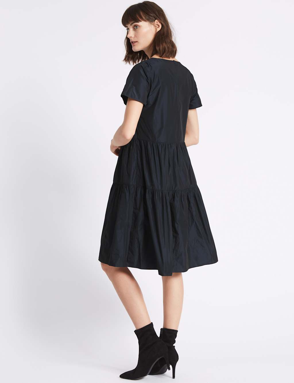 Tiered Taffeta Swing Midi Dress 4 of 4