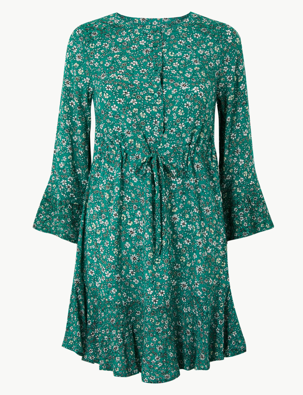 PETITE Floral Drawcord Relaxed Mini Dress 2 of 4