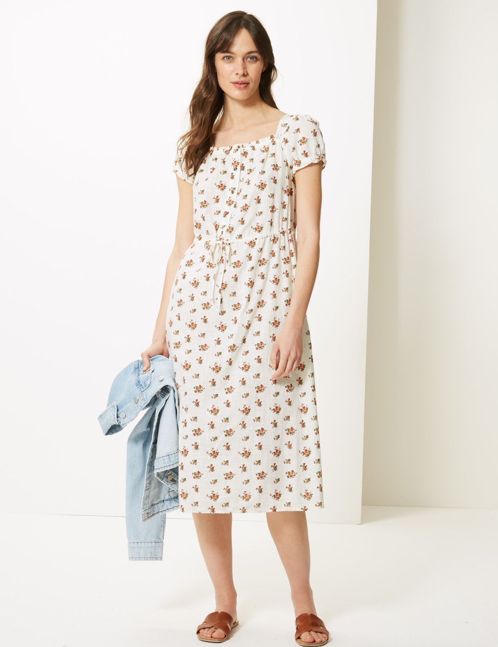M&s waisted midi dress outlet