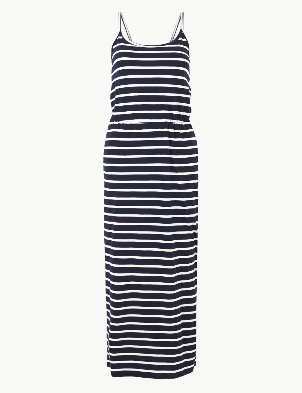 PETITE Pure Cotton Striped Waisted Maxi Dress M S Collection M S