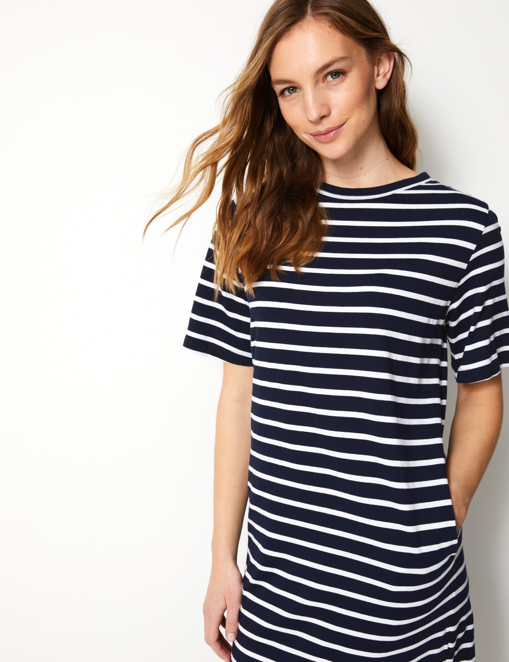 Striped t shirt midi dress deals