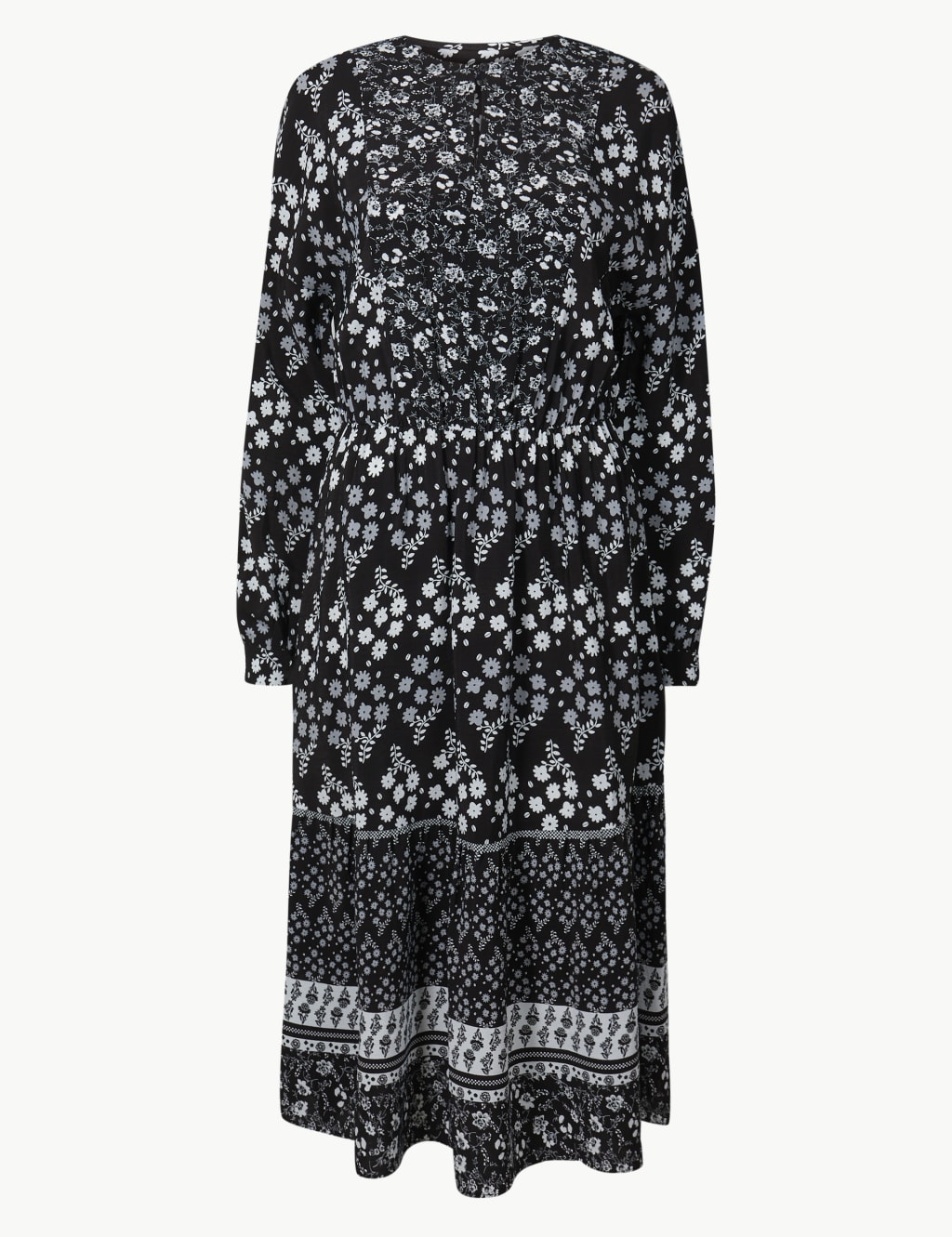 PETITE Floral Print Waisted Midi Dress 1 of 1