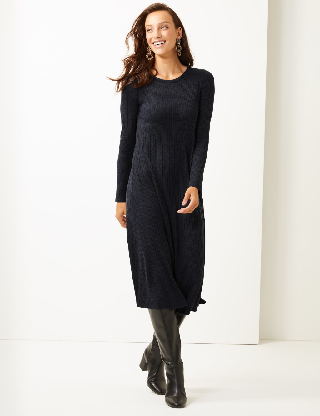 Jersey Swing Midi Dress M S Collection M S