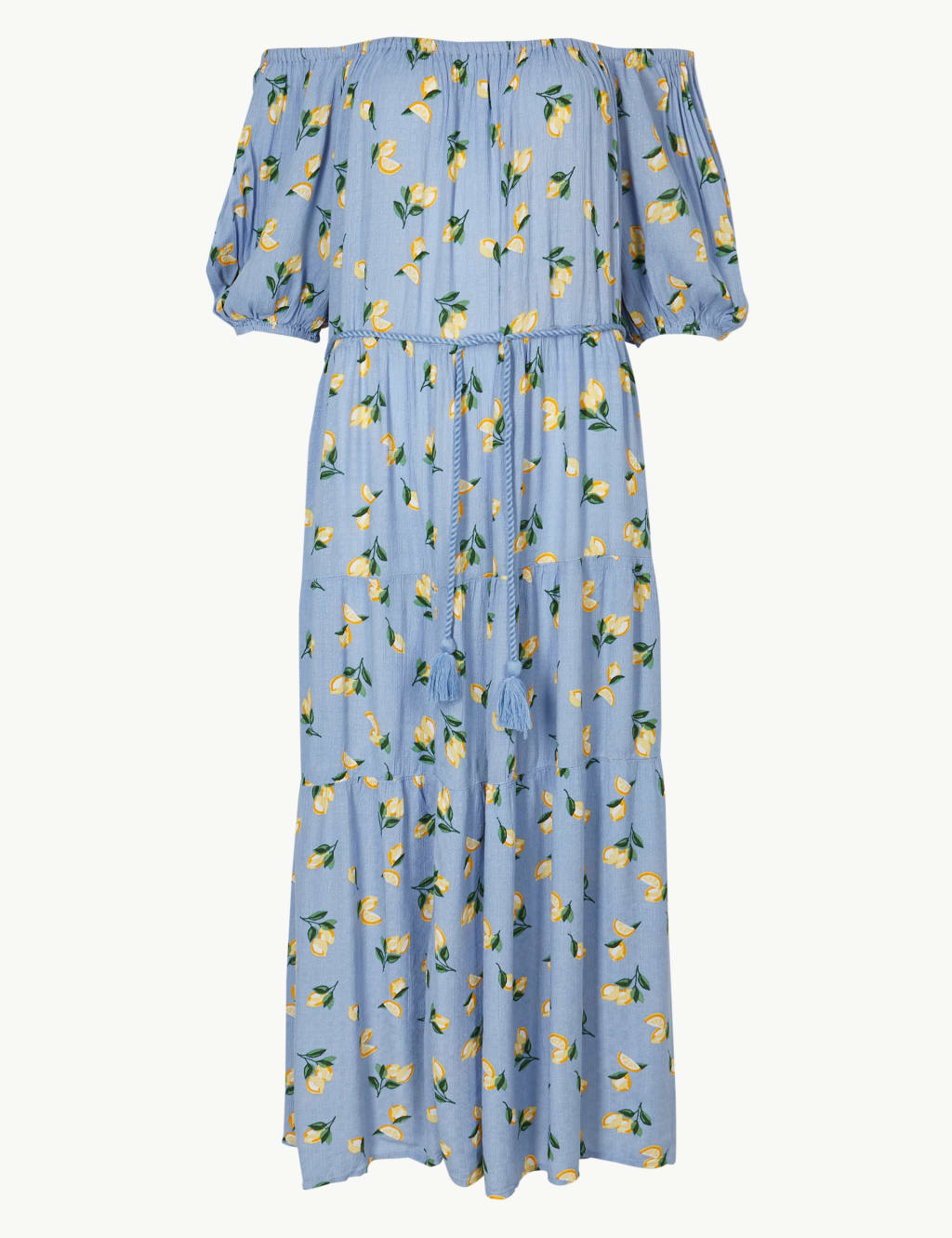 Lemon Print Waisted Midi Dress 2 of 4