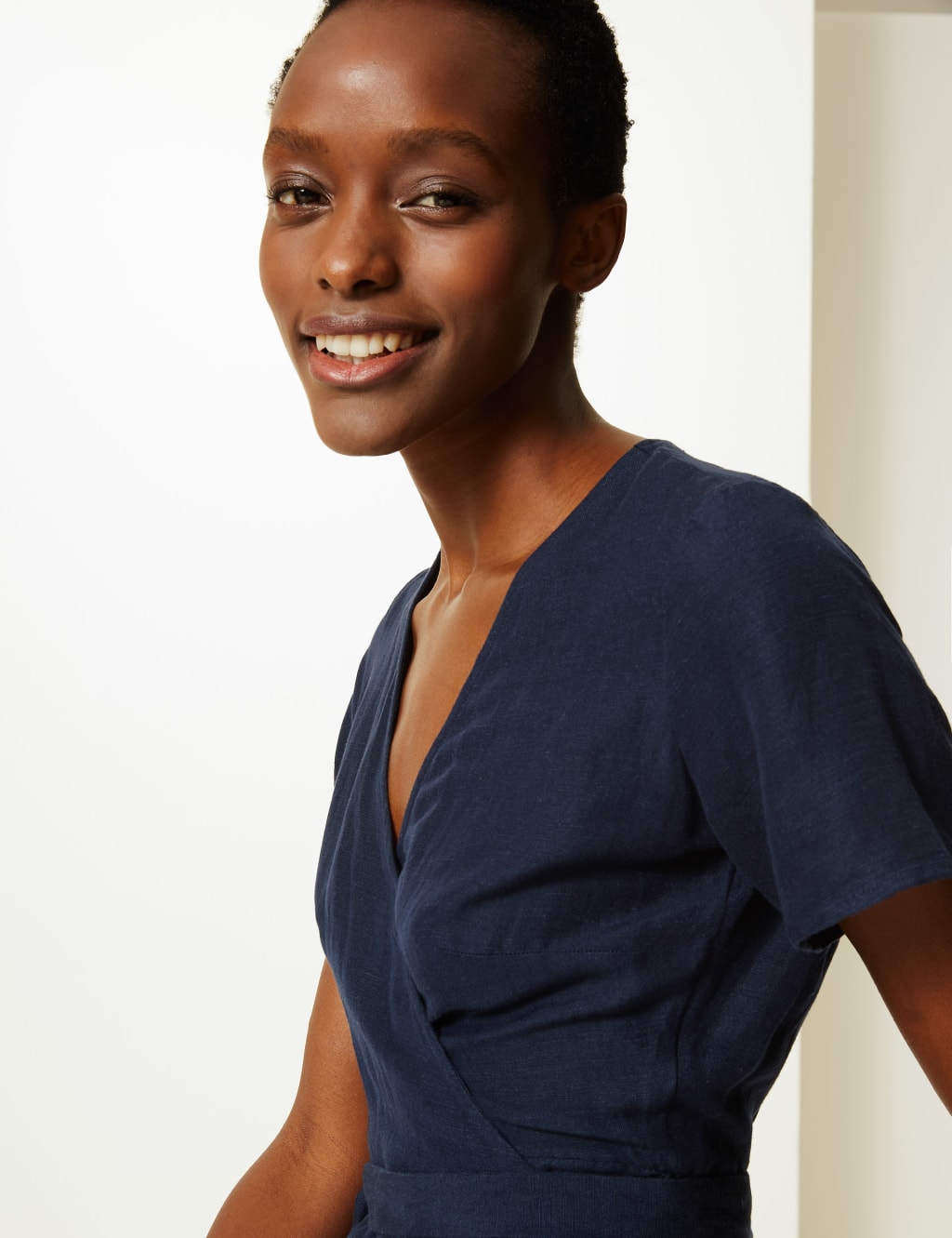 Linen Blend Wrap Dress M S Collection M S