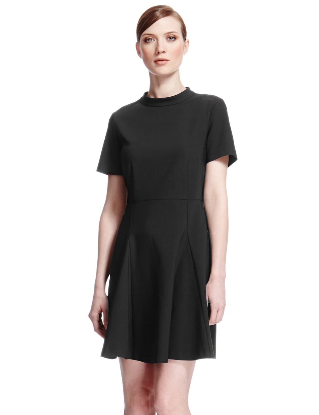 Panelled Short Sleeve Skater Dress 1 of 5