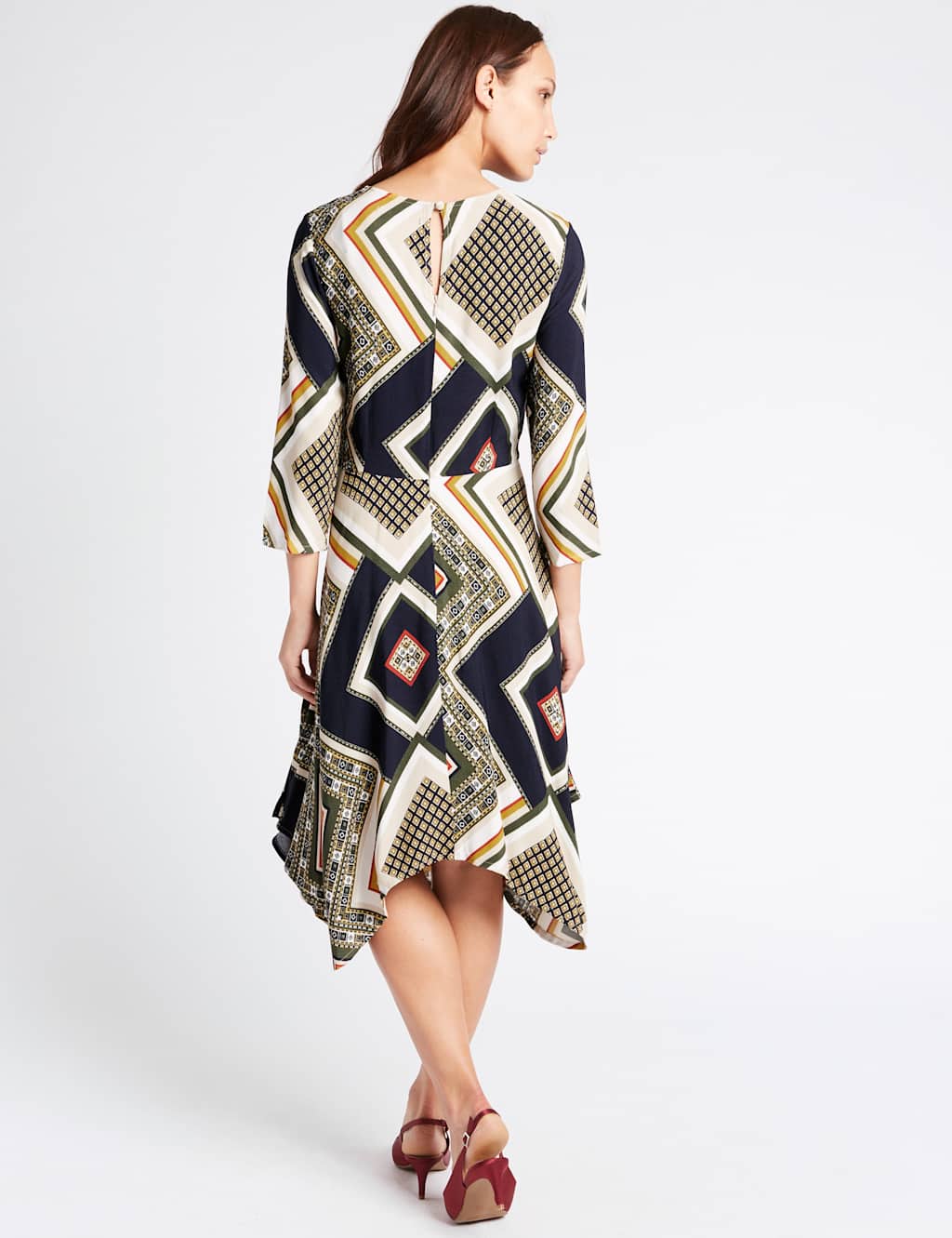 Asymmetric Fuller Bust Skater Midi Dress 4 of 5