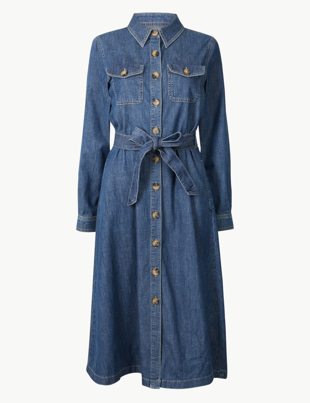 Denim Shirt Midi Dress M S Collection M S
