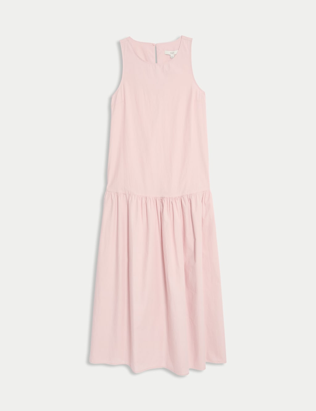 Pure Cotton Midaxi Drop Waist Tiered Dress