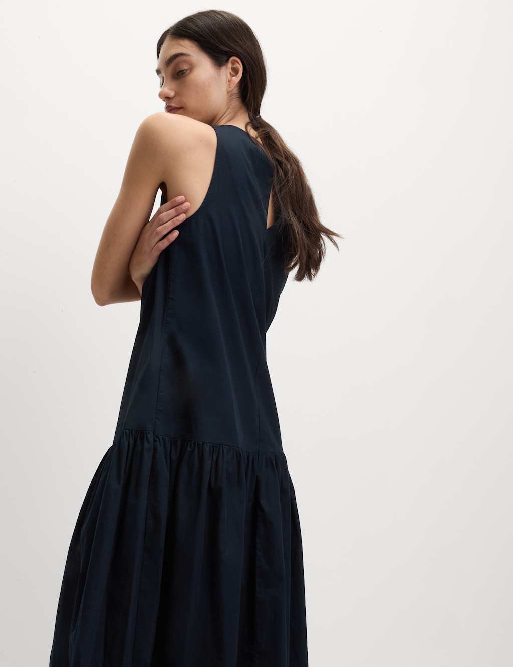 Pure Cotton Midaxi Drop Waist Tiered Dress 5 of 6