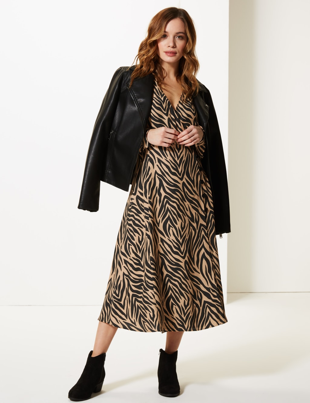 Wrap midi dress petite top
