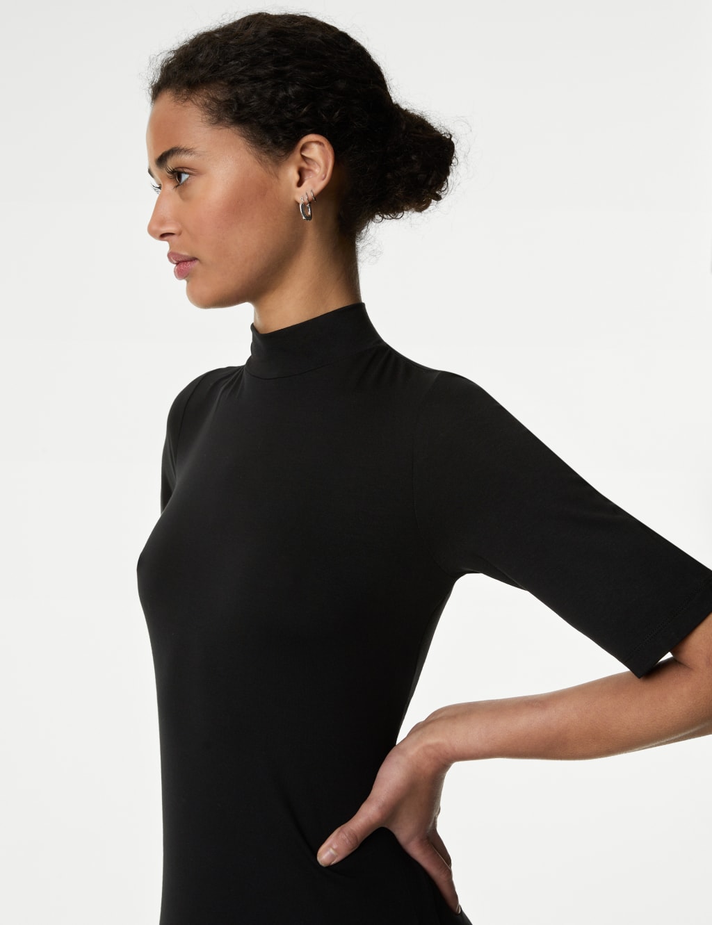 Jersey Funnel Neck Maxi Column Dress 3 of 5