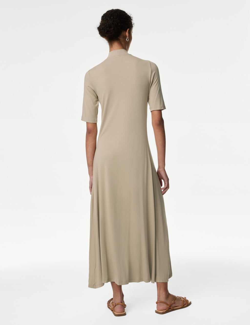 Jersey Funnel Neck Maxi Column Dress 4 of 4