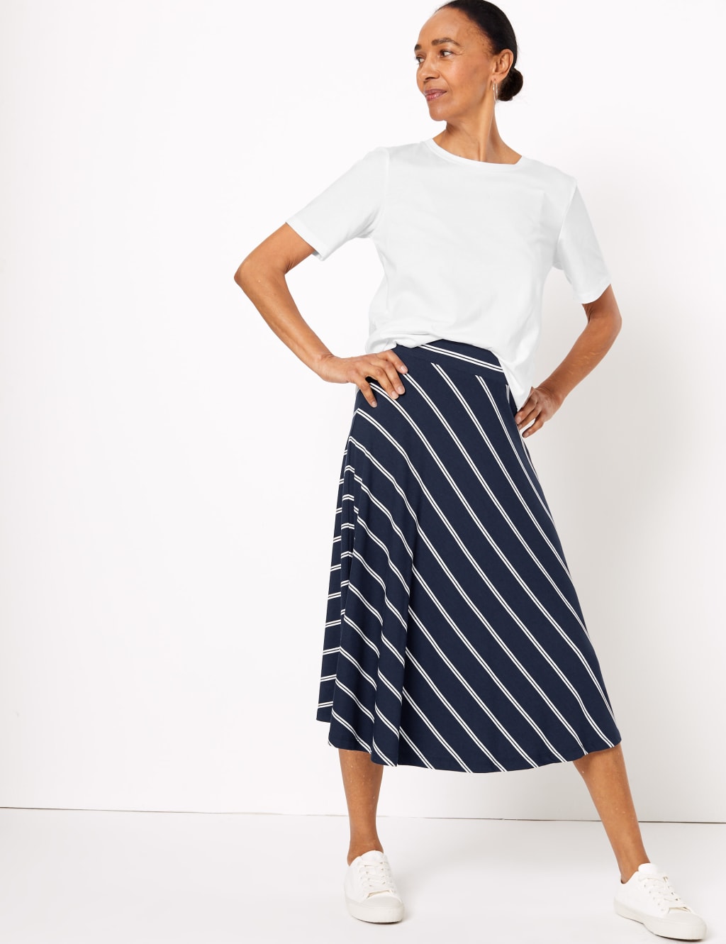 Striped skirt fit outlet