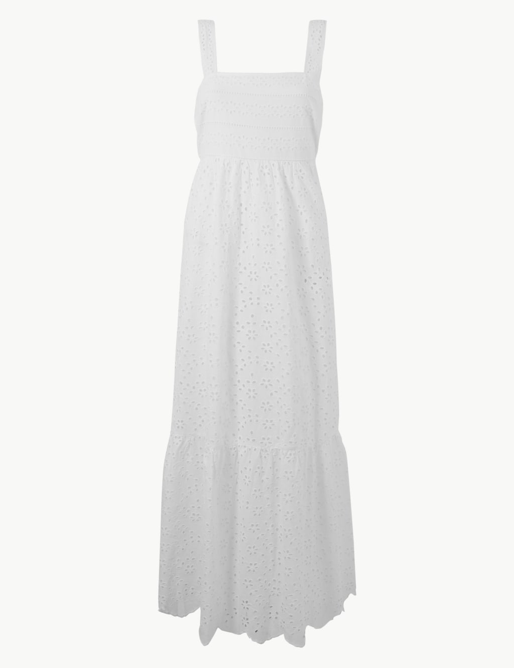 Pure Cotton Embroidered Waisted Maxi Dress 2 of 5