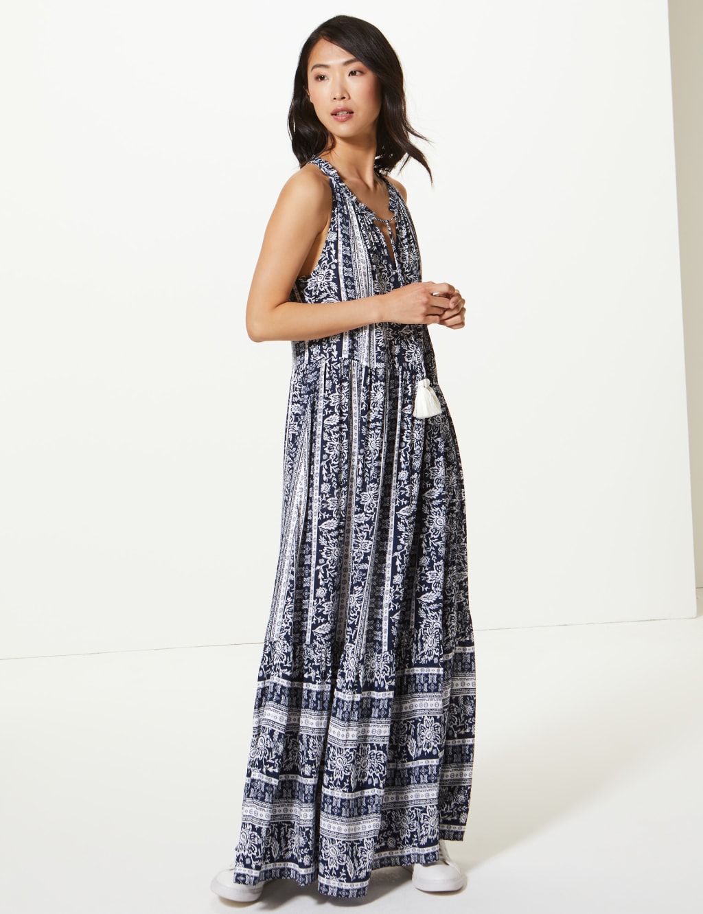 Printed Relaxed Maxi Dress M S Collection M S