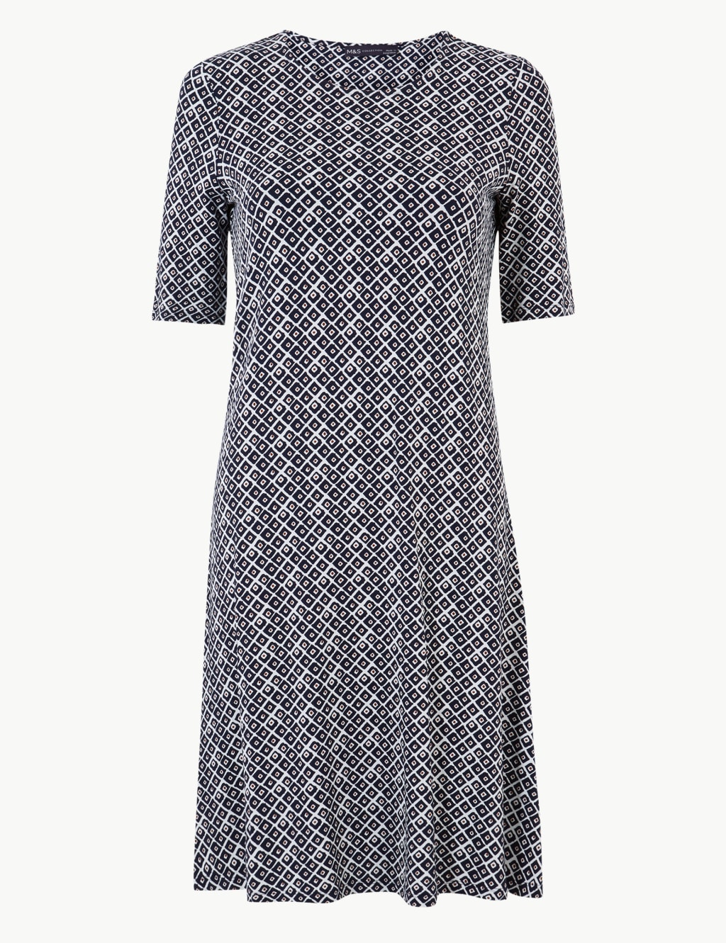 Geometric Print Jersey Swing Dress M S Collection M S