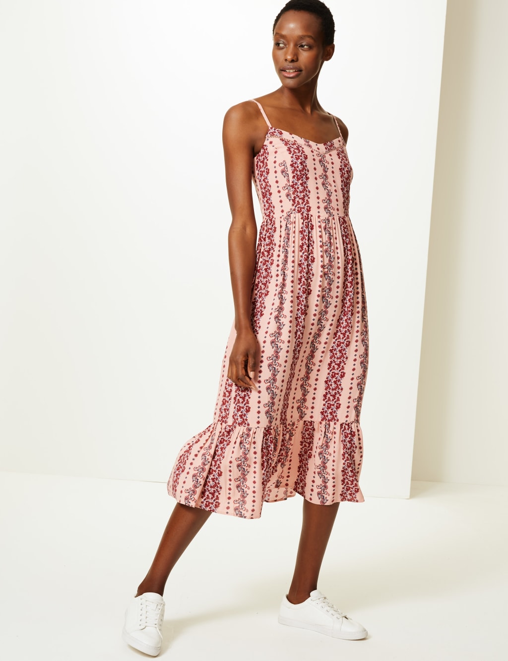 Floral Print Midi Slip Dress M S Collection M S